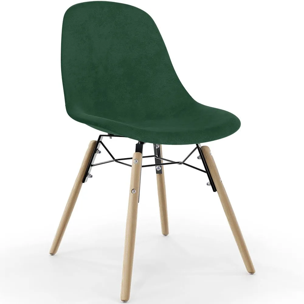 Silla de Comedor de Terciopelo - Diseño Escandinavo y Patas de Madera - Skögur image 8