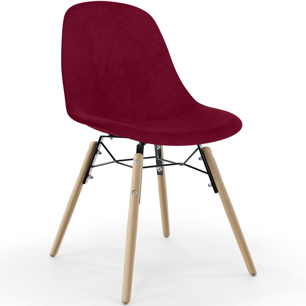 Silla de Comedor de Terciopelo - Diseño Escandinavo y Patas de Madera - Skögur image 8