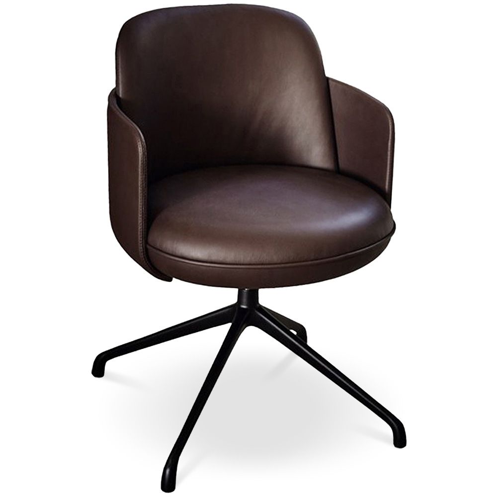 Sillón Giratorio Tapizado en Cuero - Diseño Moderno para Oficinas y Hoteles de Lujo - Carla image 8