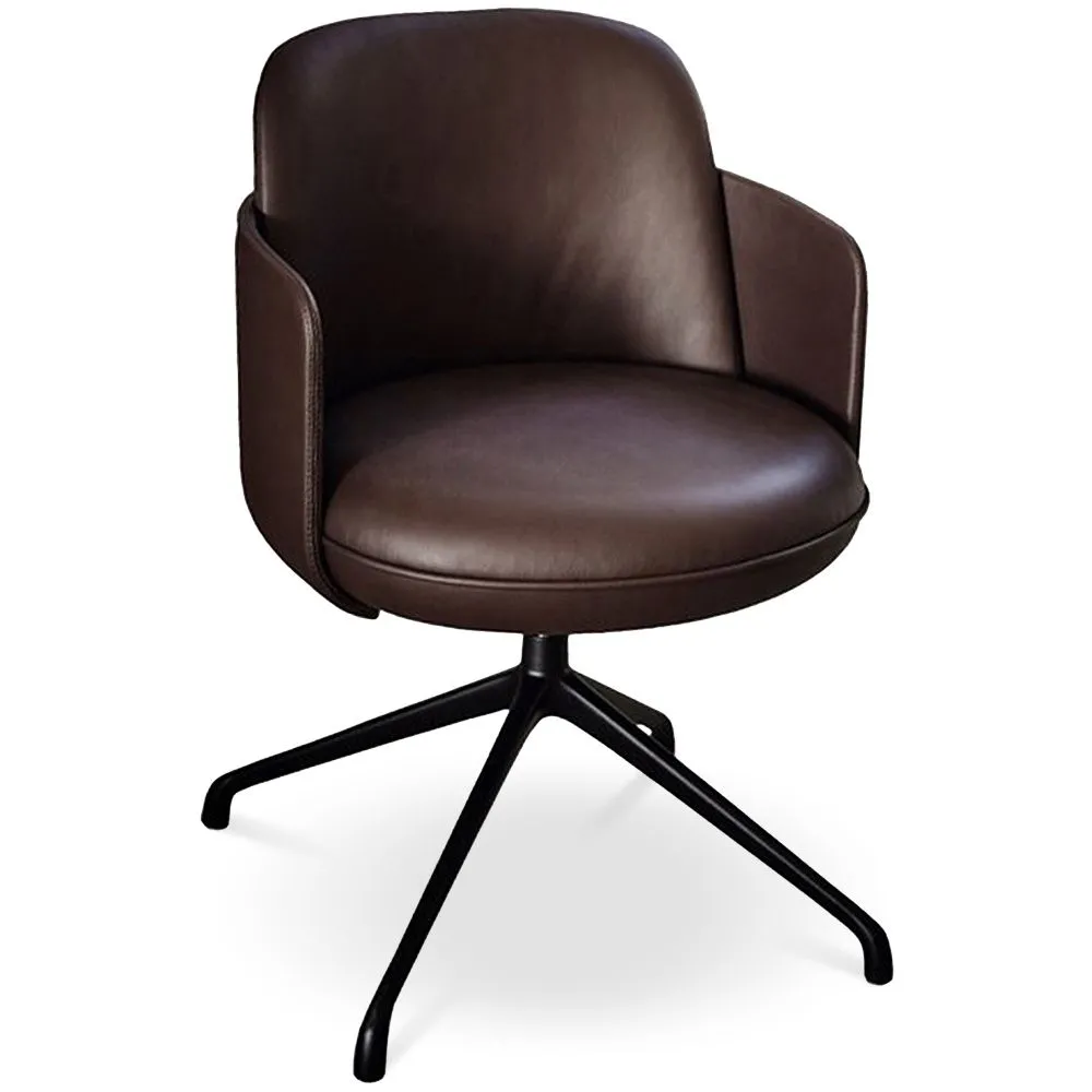 Sillón Giratorio Tapizado en Cuero - Diseño Moderno para Oficinas y Hoteles de Lujo - Carla image 8