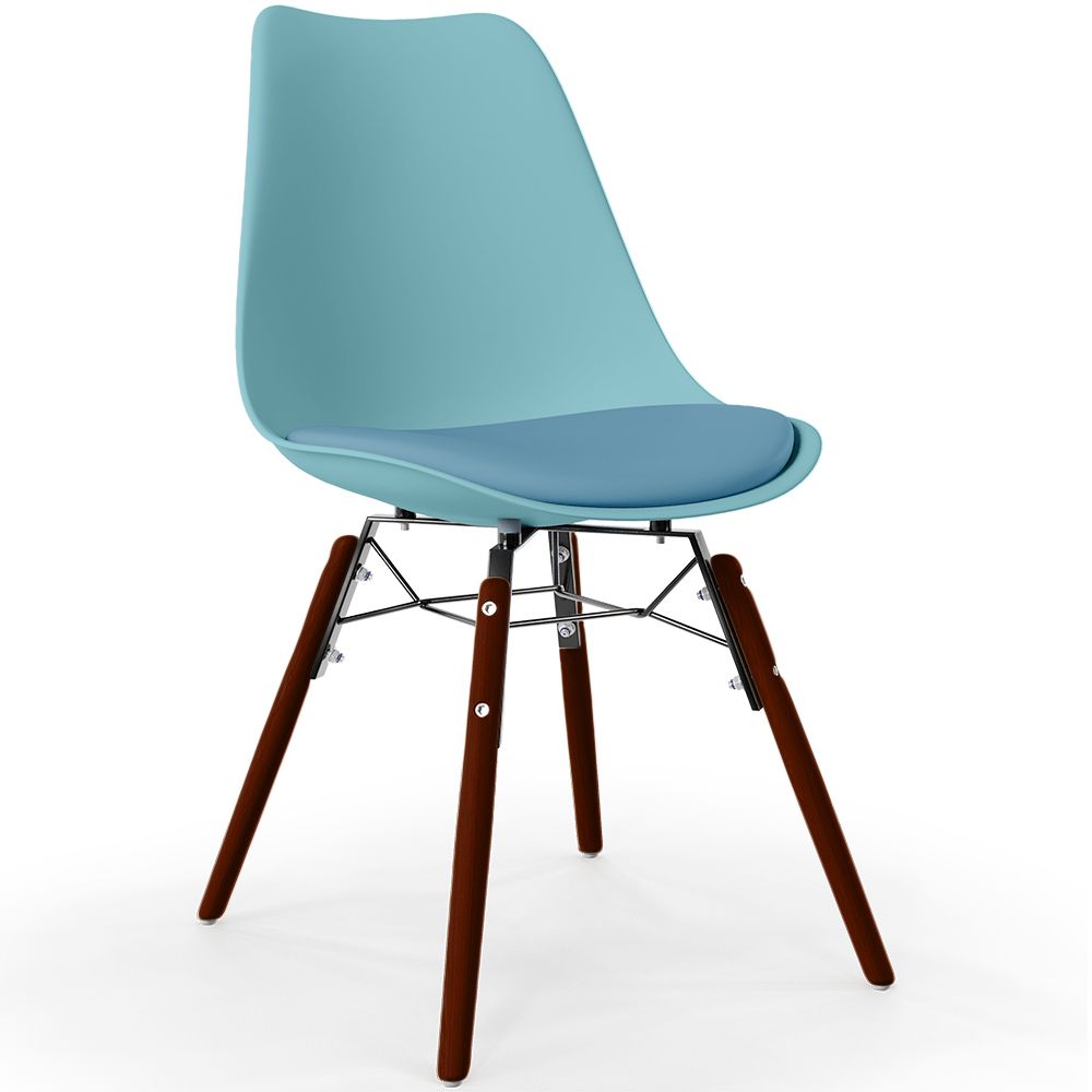Silla de Comedor con Cojín - Diseño Escandinavo y Patas de Madera oscura - Skögur image 8
