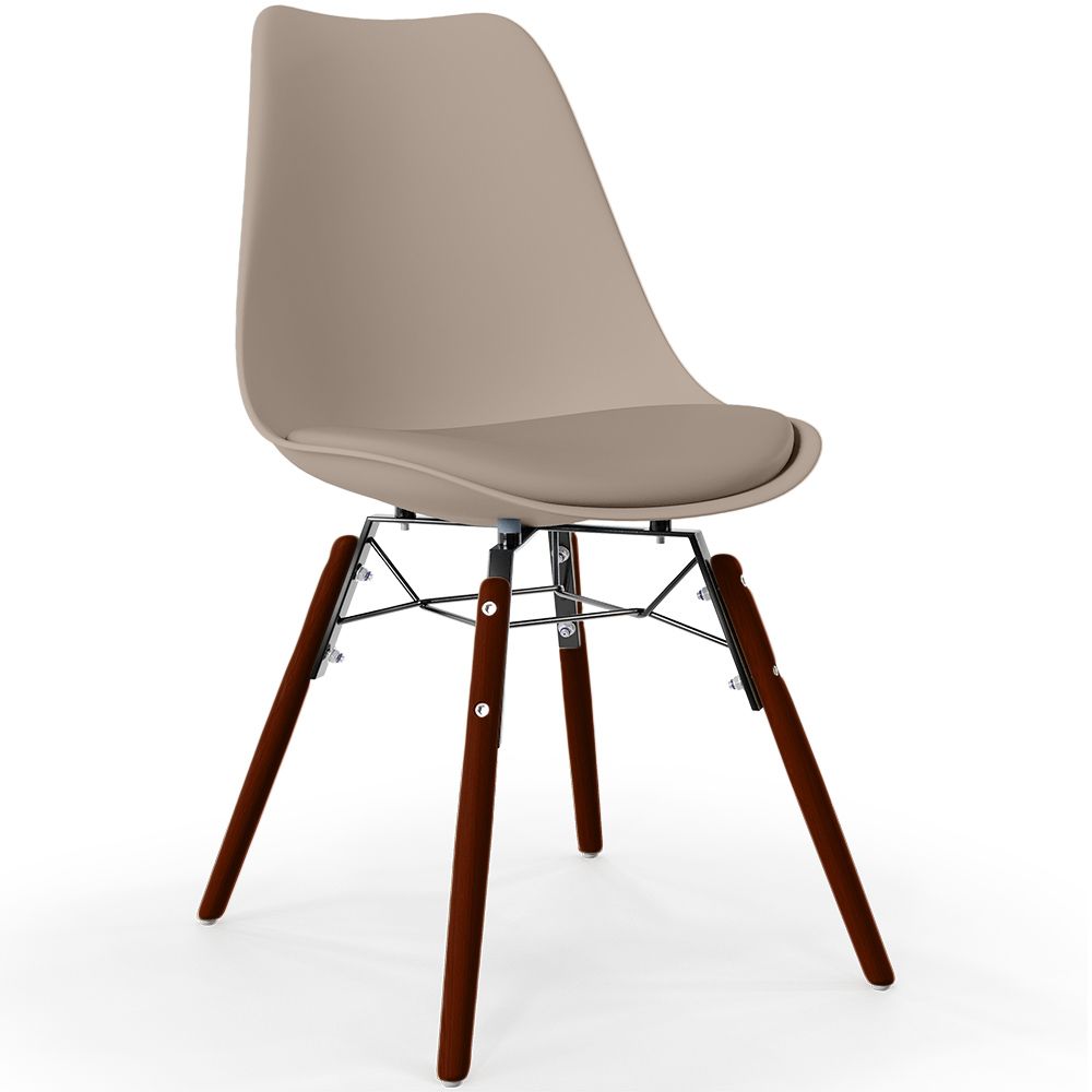 Silla de Comedor con Cojín - Diseño Escandinavo y Patas de Madera oscura - Skögur image 8