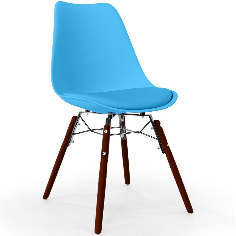 Silla de Comedor con Cojín - Diseño Escandinavo y Patas de Madera oscura - Skögur image 8