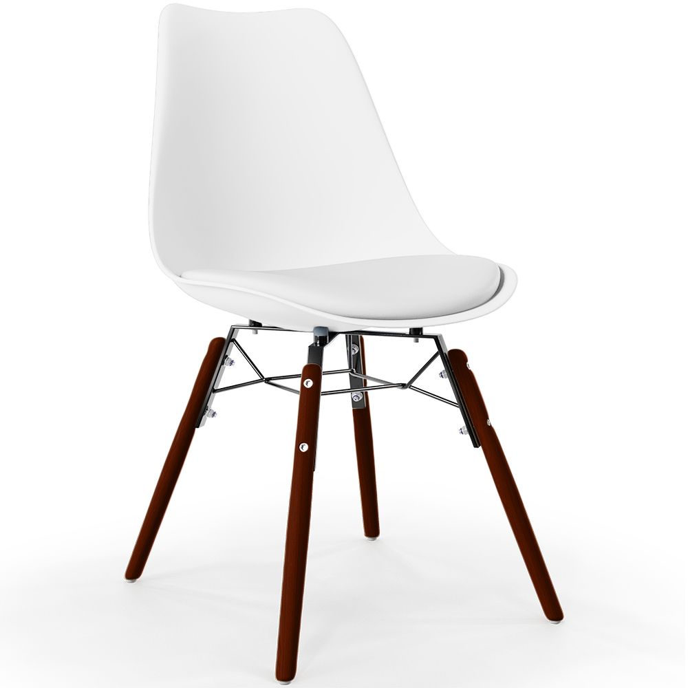 Silla de Comedor con Cojín - Diseño Escandinavo y Patas de Madera oscura - Skögur image 8