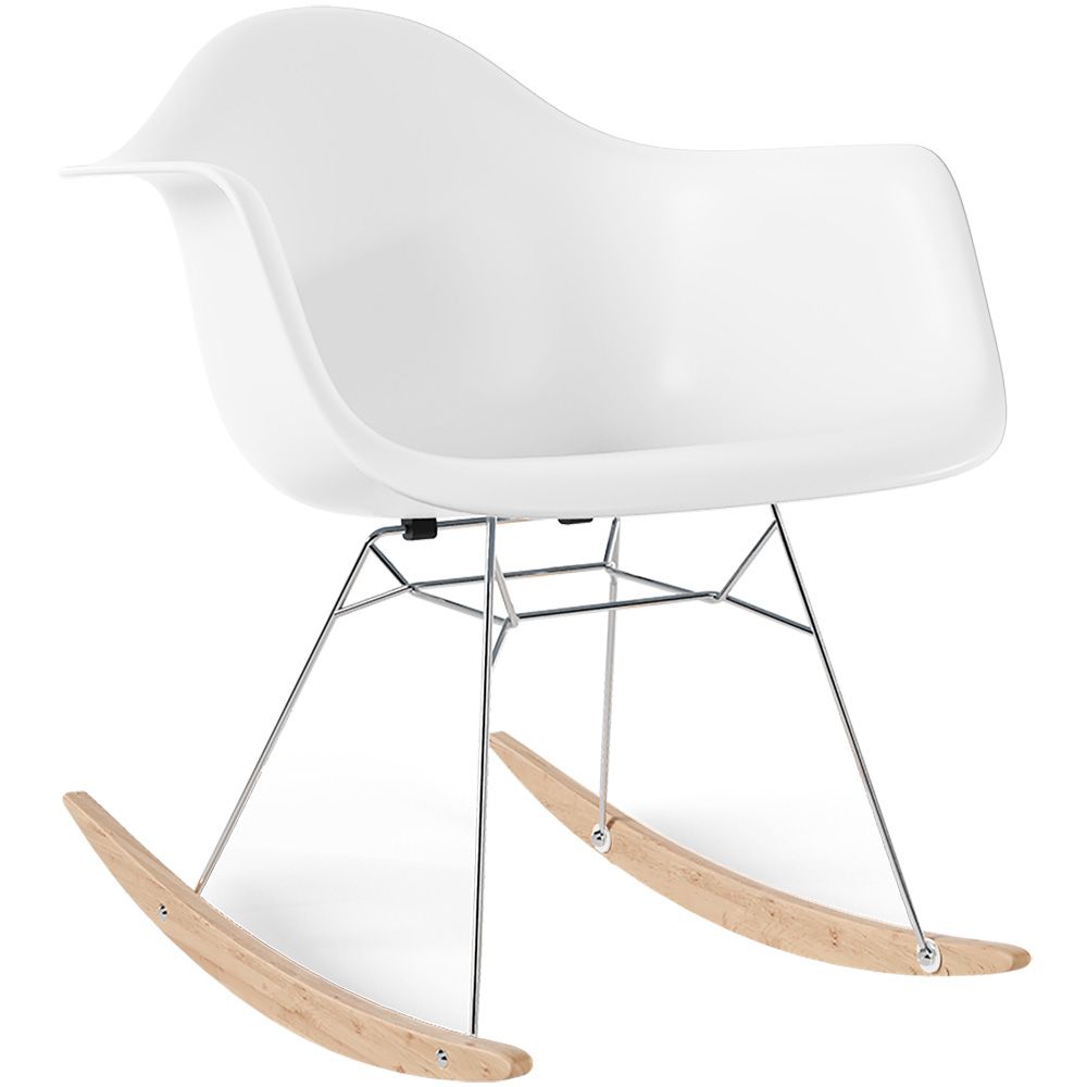 Silla Mecedora - Diseño Escandinavo - Patas de Madera y Metal - Nordika image 8