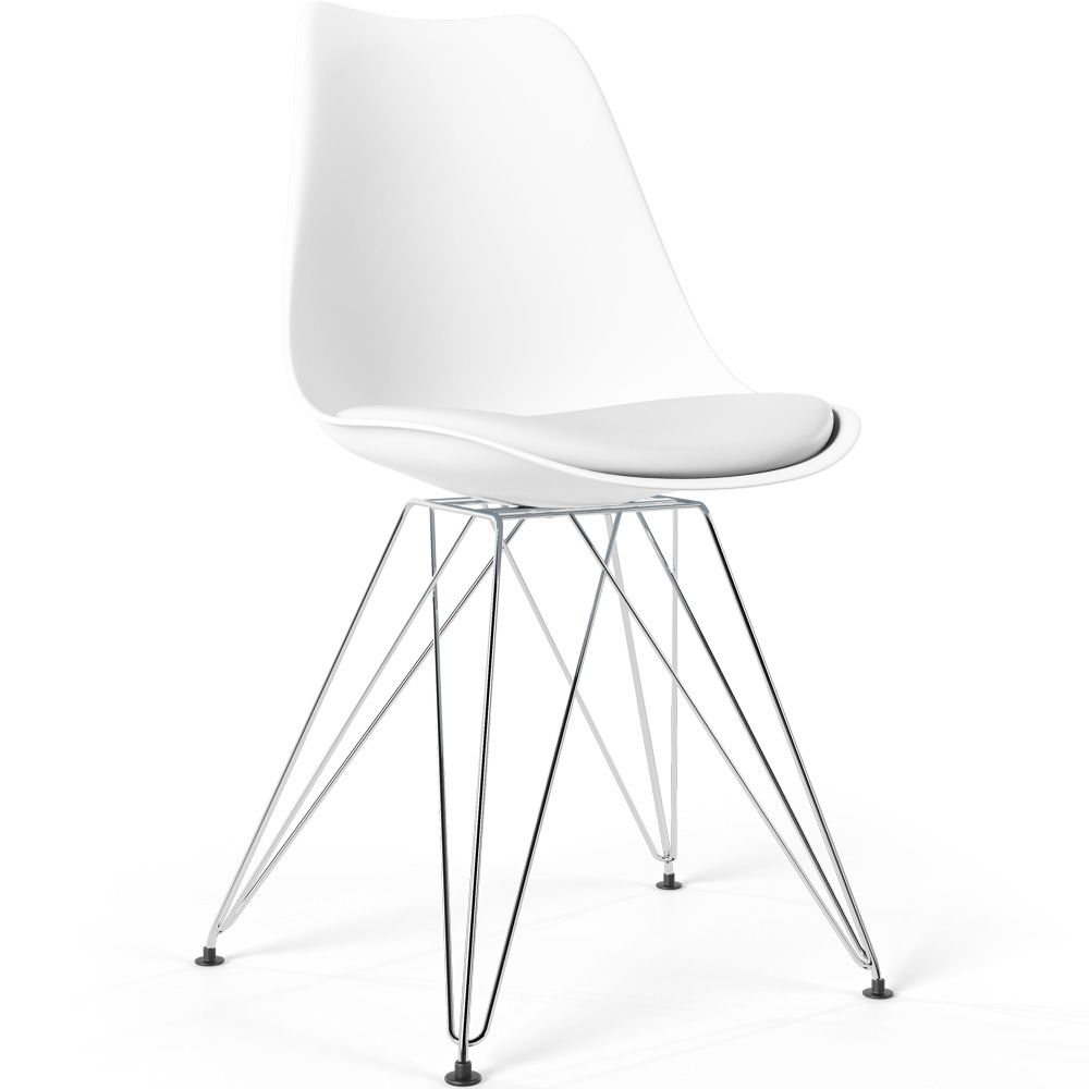 Silla de Comedor con cojín - Diseño Escandinavo y Patas de Metal negro - Skögur image 8