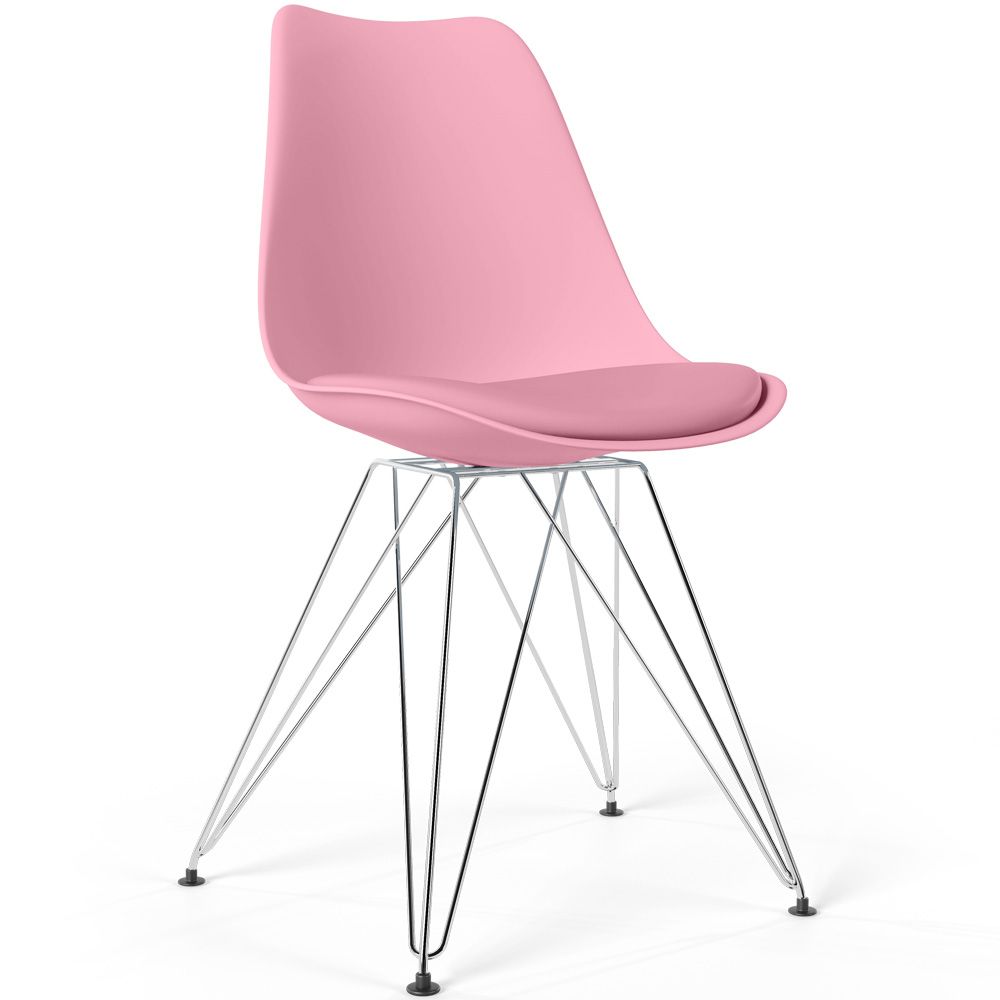 Silla de Comedor con cojín - Diseño Escandinavo y Patas de Metal negro - Skögur image 8