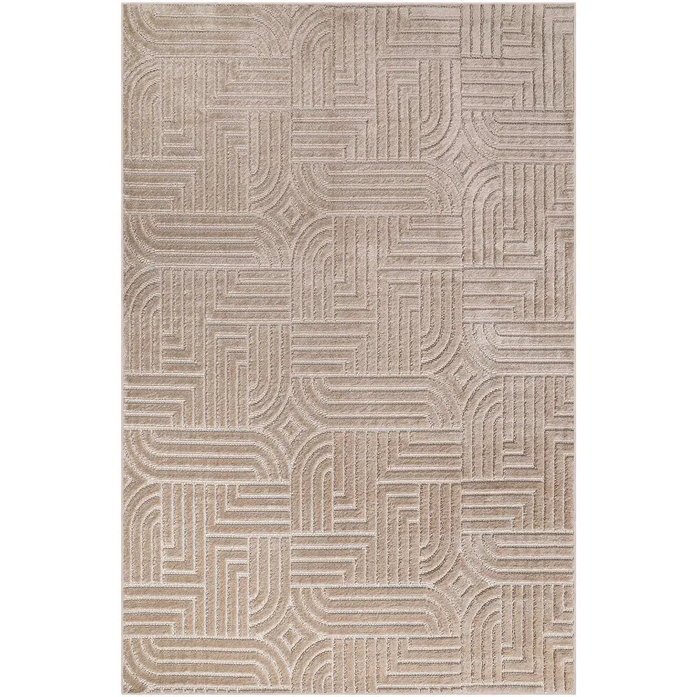 Alfombra Grande de Diseño Contemporáneo y Moderno - Beige (290x200 cm) - Rococo image 8