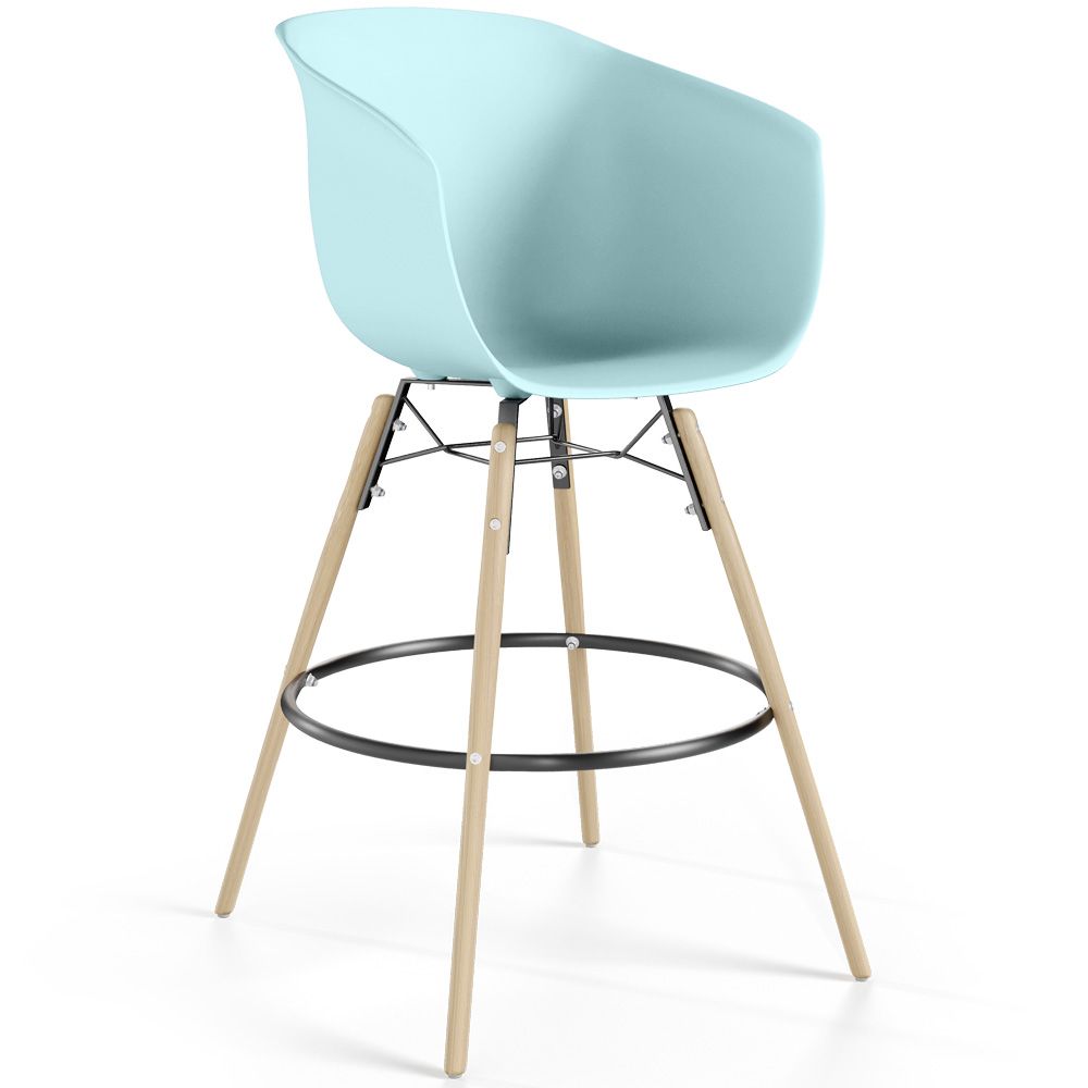 Taburete de Bar - Diseño Escandinavo - Patas Madera Natural - Melania image 8