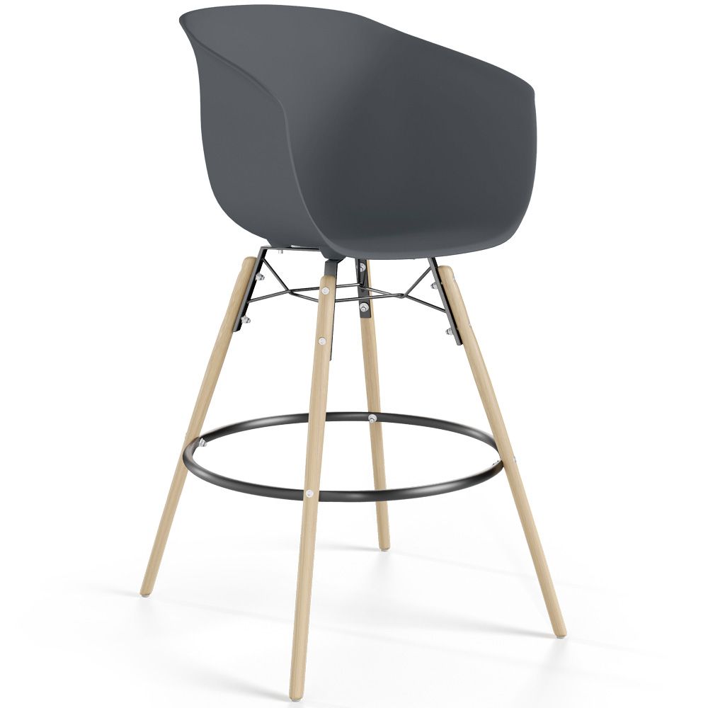 Taburete de Bar - Diseño Escandinavo - Patas Madera Natural - Melania image 8