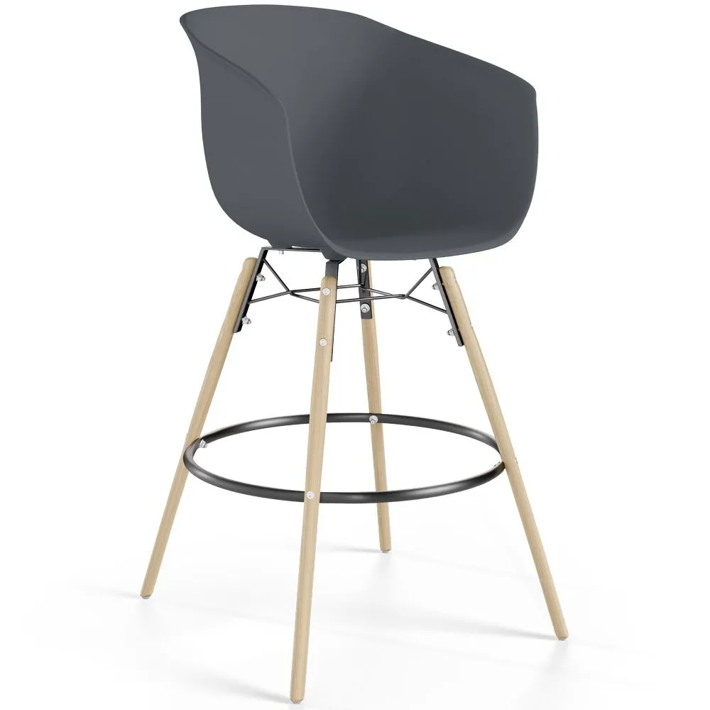 Taburete de Bar - Diseño Escandinavo - Patas Madera Natural - Melania image 8