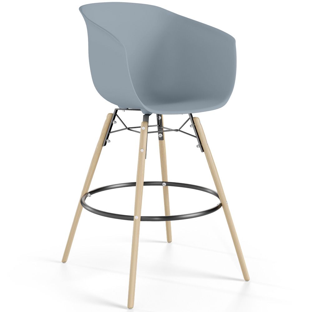 Taburete de Bar - Diseño Escandinavo - Patas Madera Natural - Melania image 8