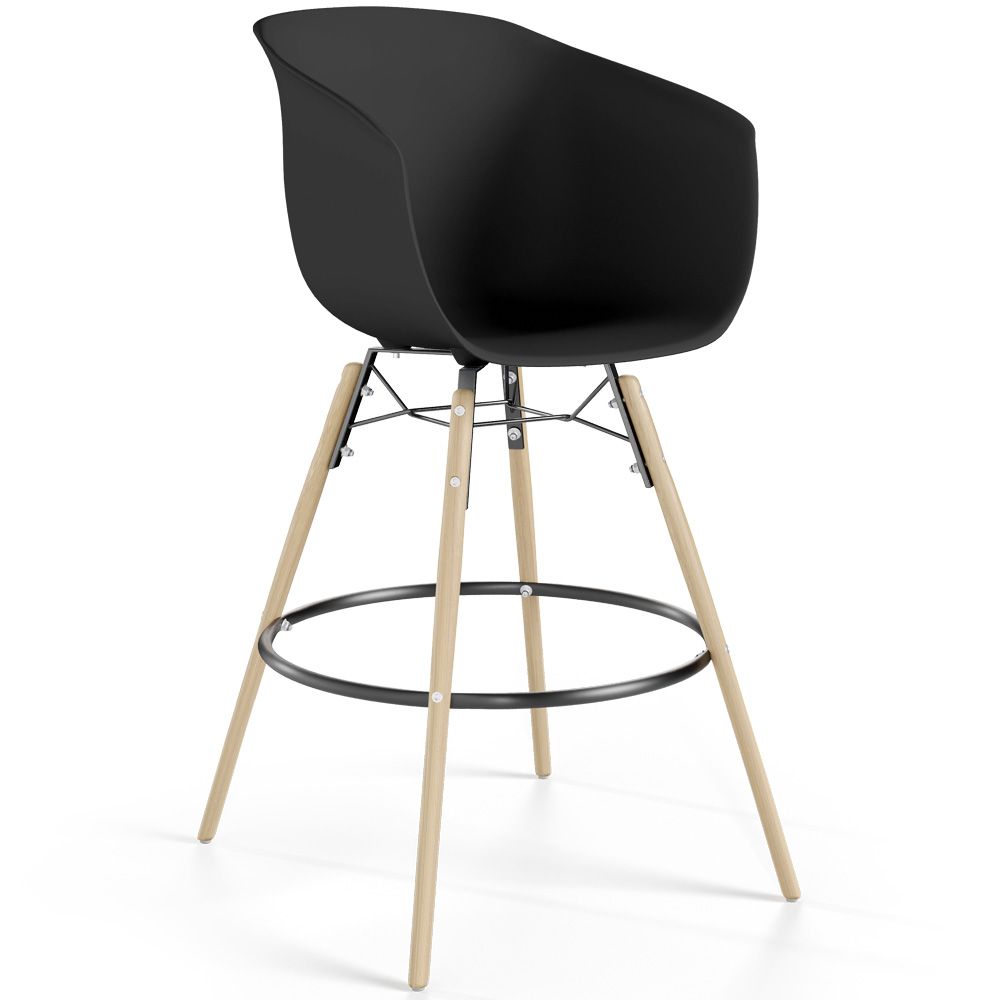 Taburete de Bar - Diseño Escandinavo - Patas Madera Natural - Melania image 8