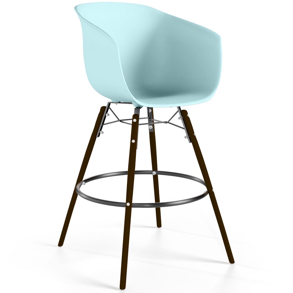 Taburete de Bar - Diseño Escandinavo - Patas Madera Oscura - Pirela image 8