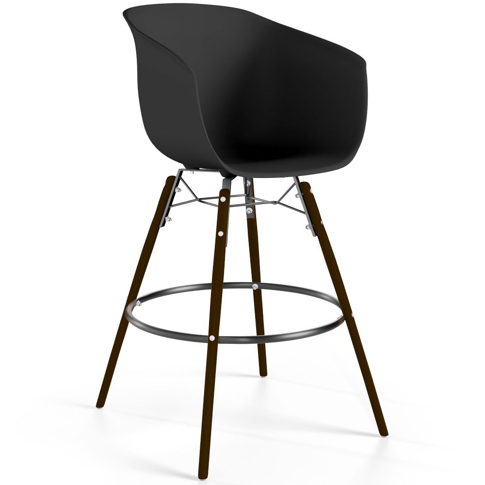 Taburete de Bar - Diseño Escandinavo - Patas Madera Oscura - Pirela image 8