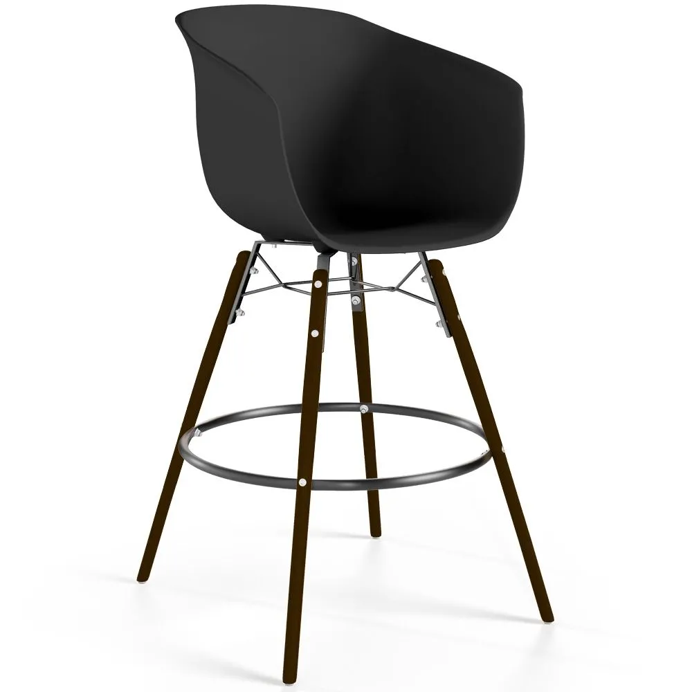 Taburete de Bar - Diseño Escandinavo - Patas Madera Oscura - Pirela image 8