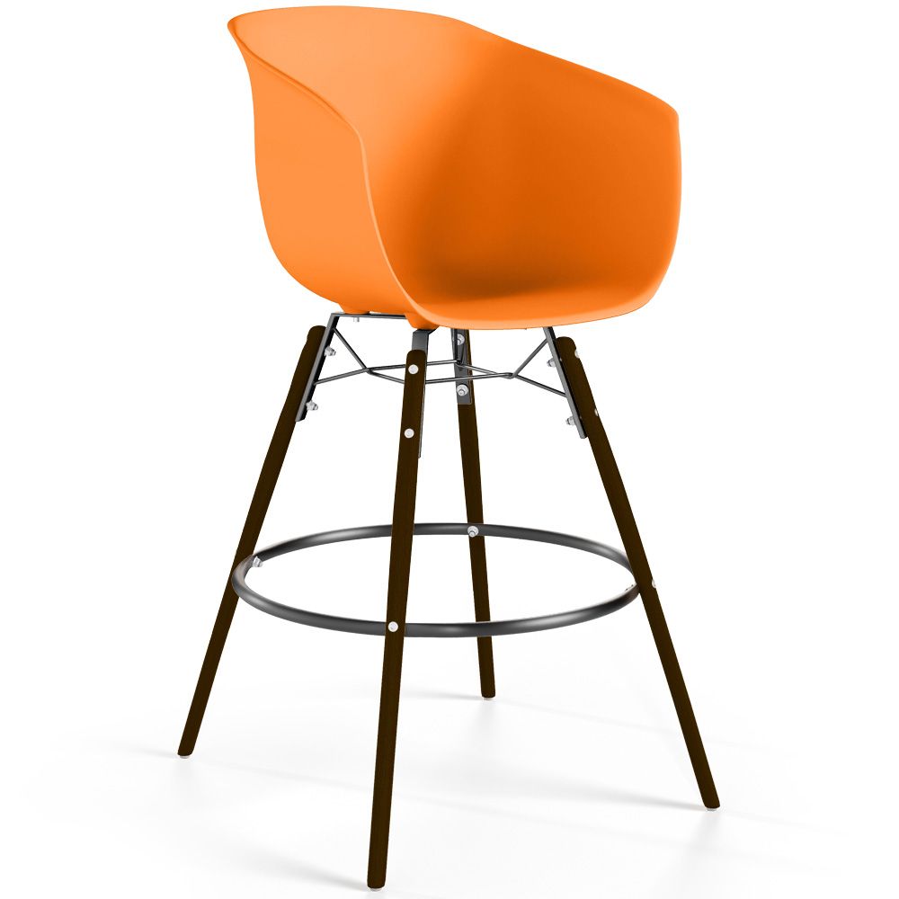 Taburete de Bar - Diseño Escandinavo - Patas Madera Oscura - Pirela image 8