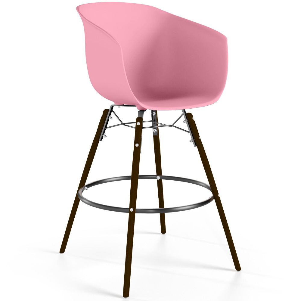 Taburete de Bar - Diseño Escandinavo - Patas Madera Oscura - Pirela image 8