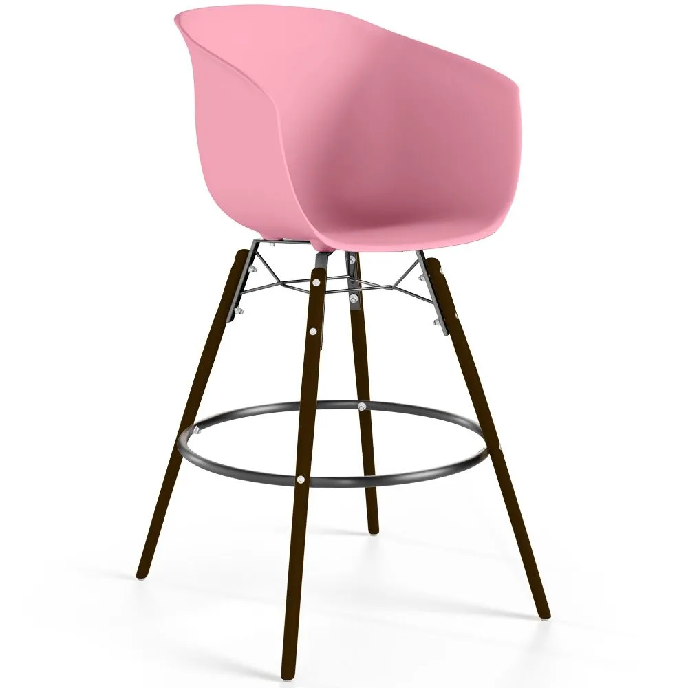 Taburete de Bar - Diseño Escandinavo - Patas Madera Oscura - Pirela image 8