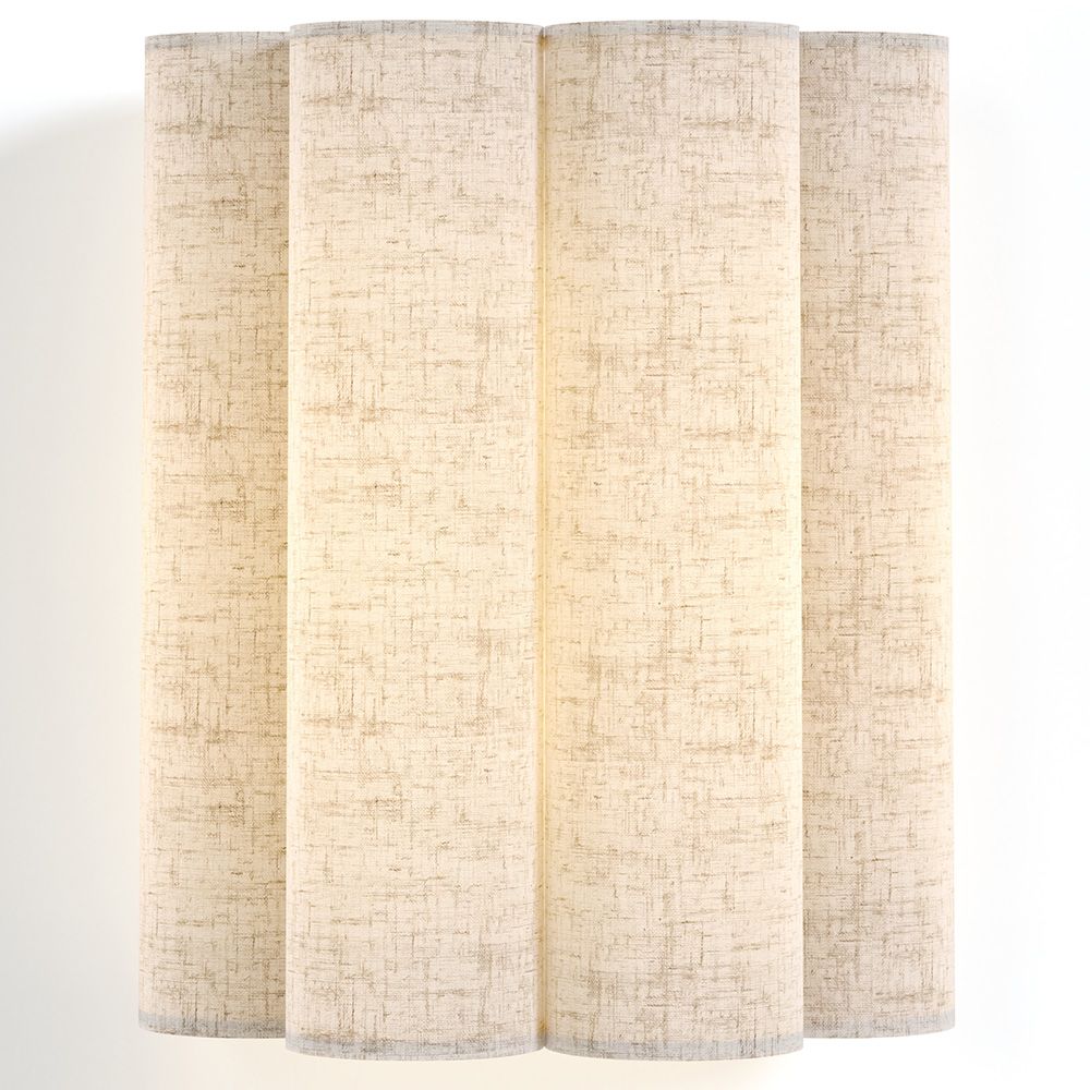 Aplique de pared con pantalla de tela y estructura dorada envejecida - Treya image 8