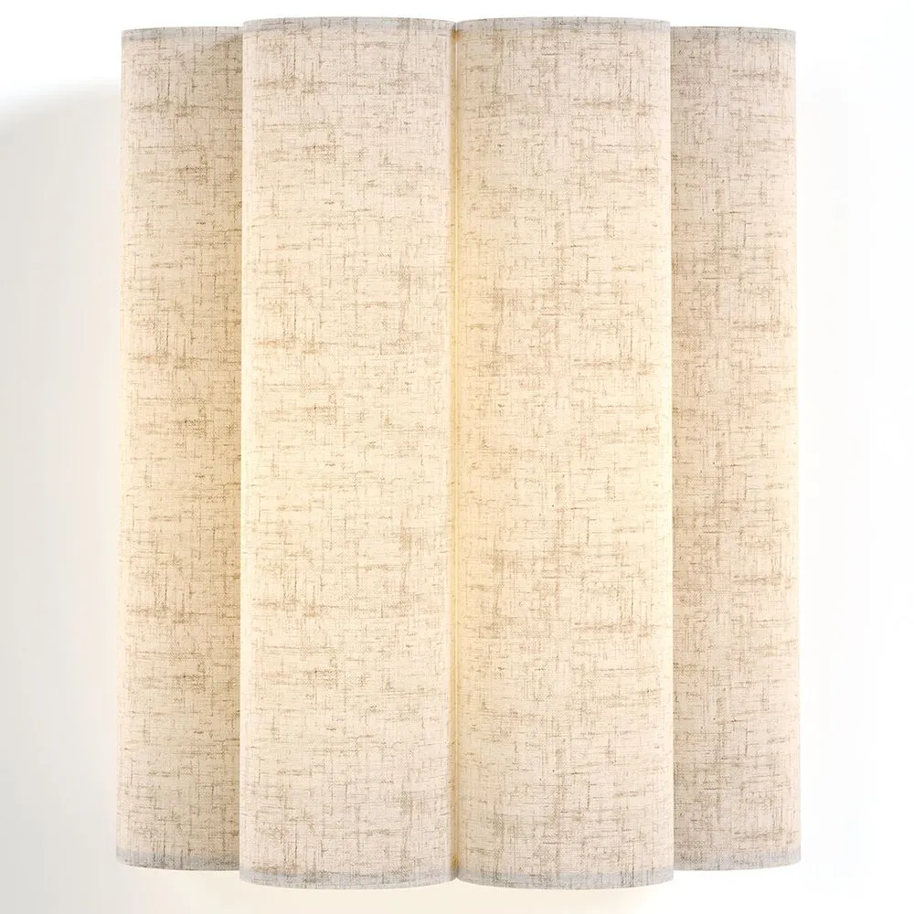 Aplique de pared con pantalla de tela y estructura dorada envejecida - Treya image 8