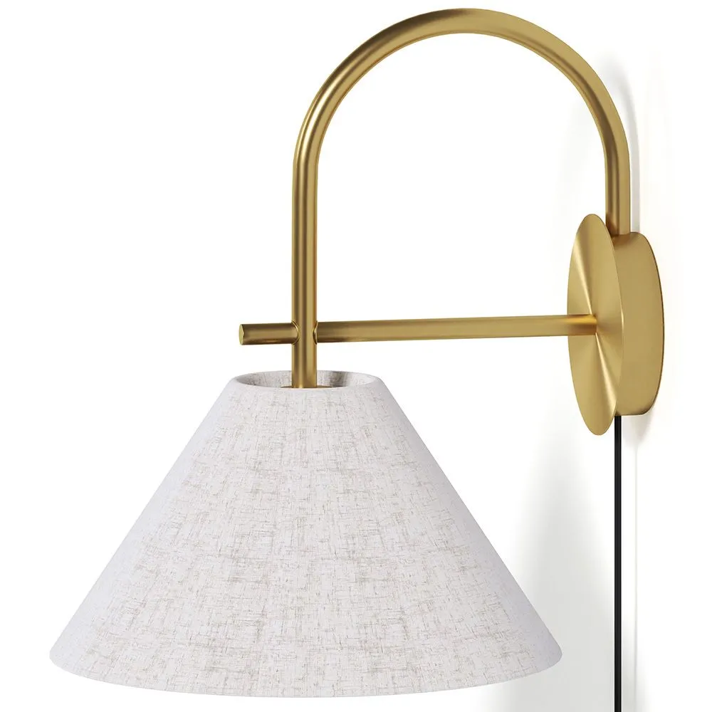 Aplique de Pared Dorado Vintage con Enchufe e Interruptor - Boly image 8