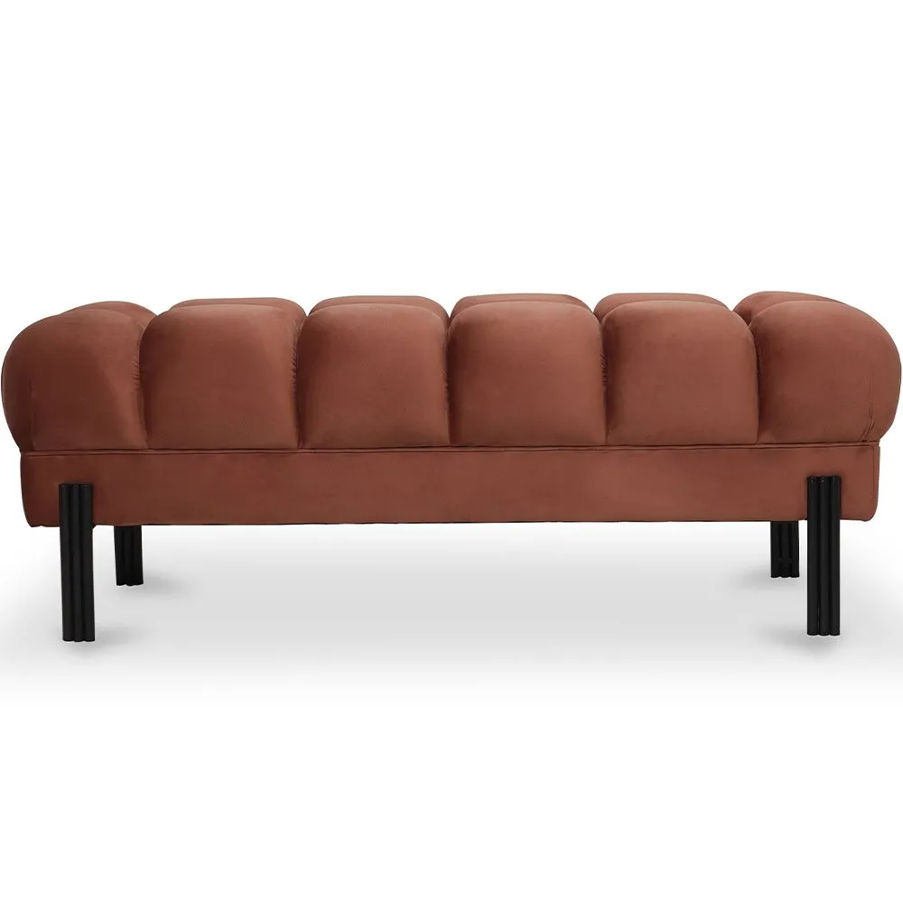 Banco Estilo Chesterfield Tapizado En Terciopelo Con Patas De Hierro - Hamptons image 8