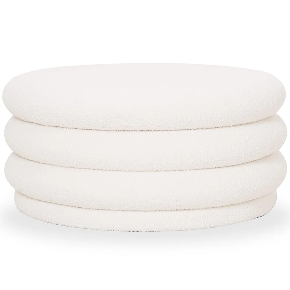Ottoman Moderno Con Almacenamiento Tapizado En Tela Bouclé Multifuncional Como Mesa De Café - Dass image 8
