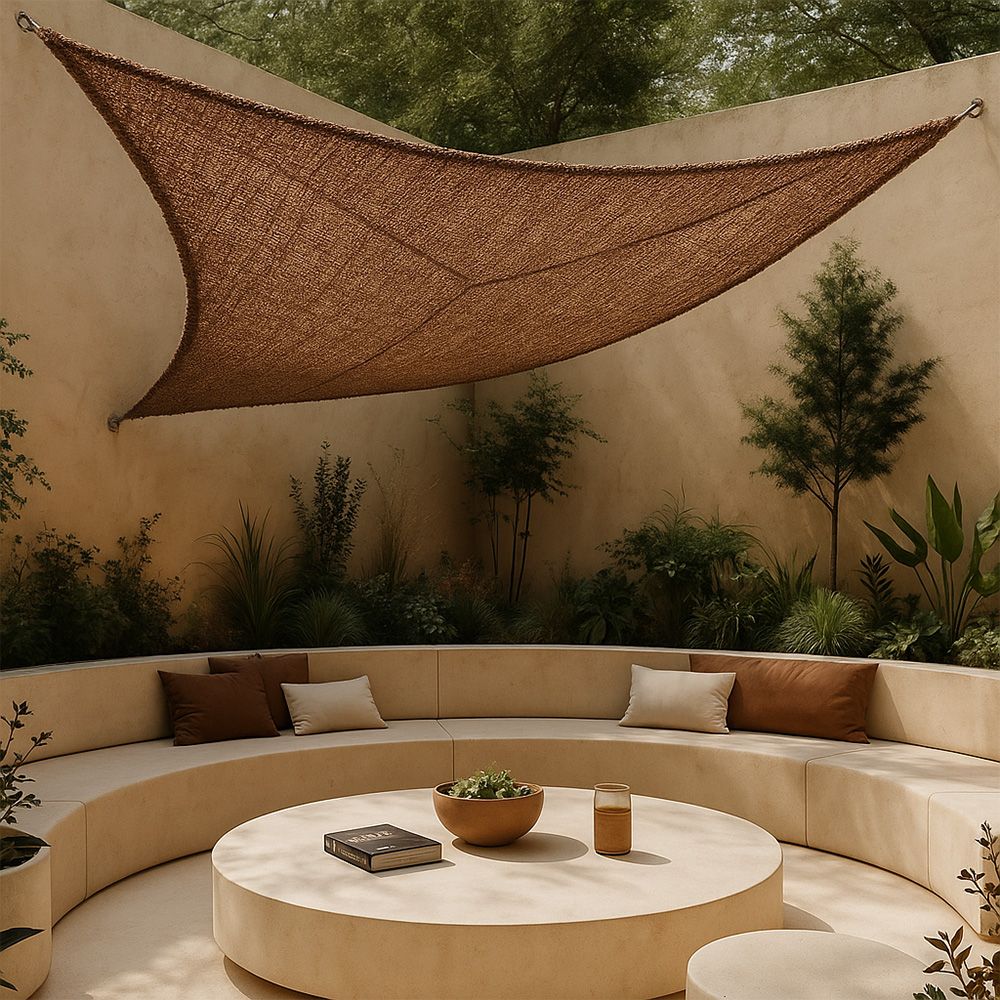 Toldo de fibra de coco 5x5x5M - Vela de sombra 100% Natural image 8