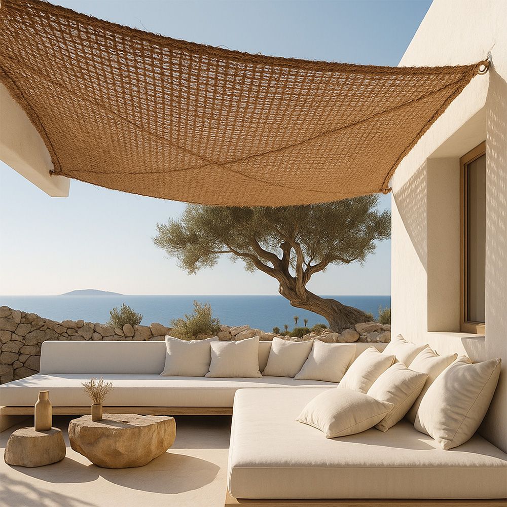 Toldo de fibra de coco 5x5M - Vela de sombra 100% Natural image 8