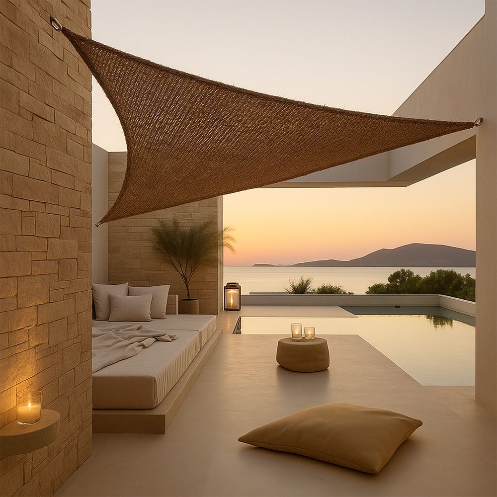 Toldo de fibra de coco 3x3x3M - Vela de sombra 100% Natural image 8
