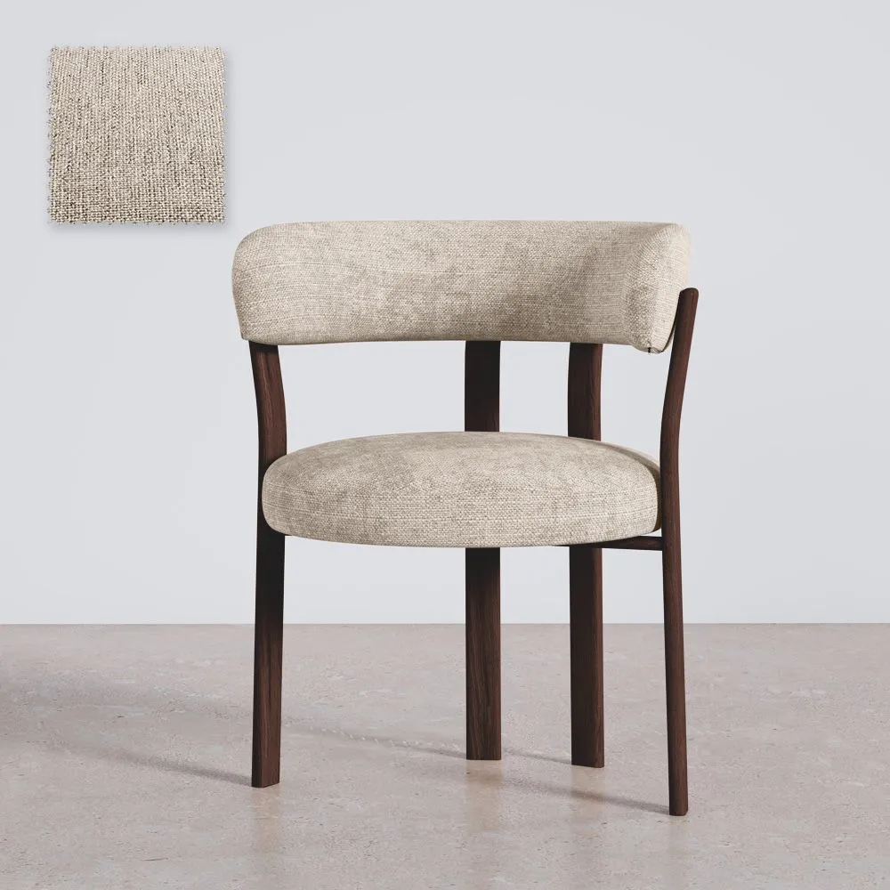 Sillón de salón con Reposabrazos tapizado en Chenille -  Patas efecto madera oscura - Diseño ergonómico y moderno - Okare image 8
