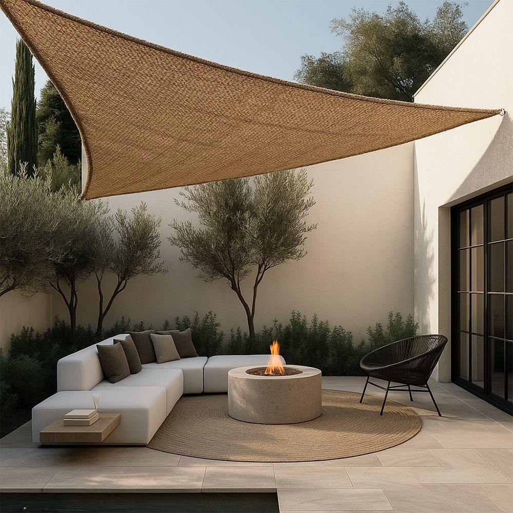 Toldo de fibra de coco 6x6x6M - Vela de sombra 100% Natural image 8