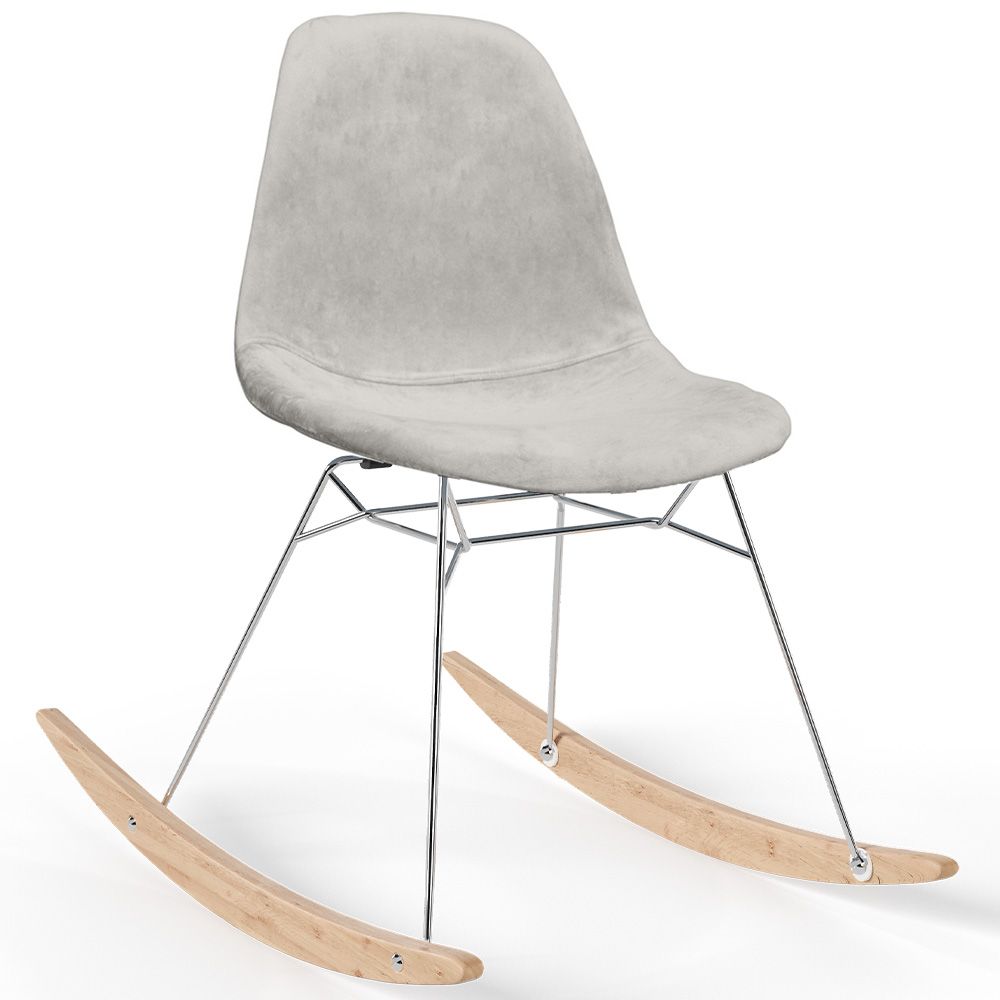 Mecedora Moderna para Adultos Tapizada en Tela – Patas de Acero y Madera - Skögur image 8