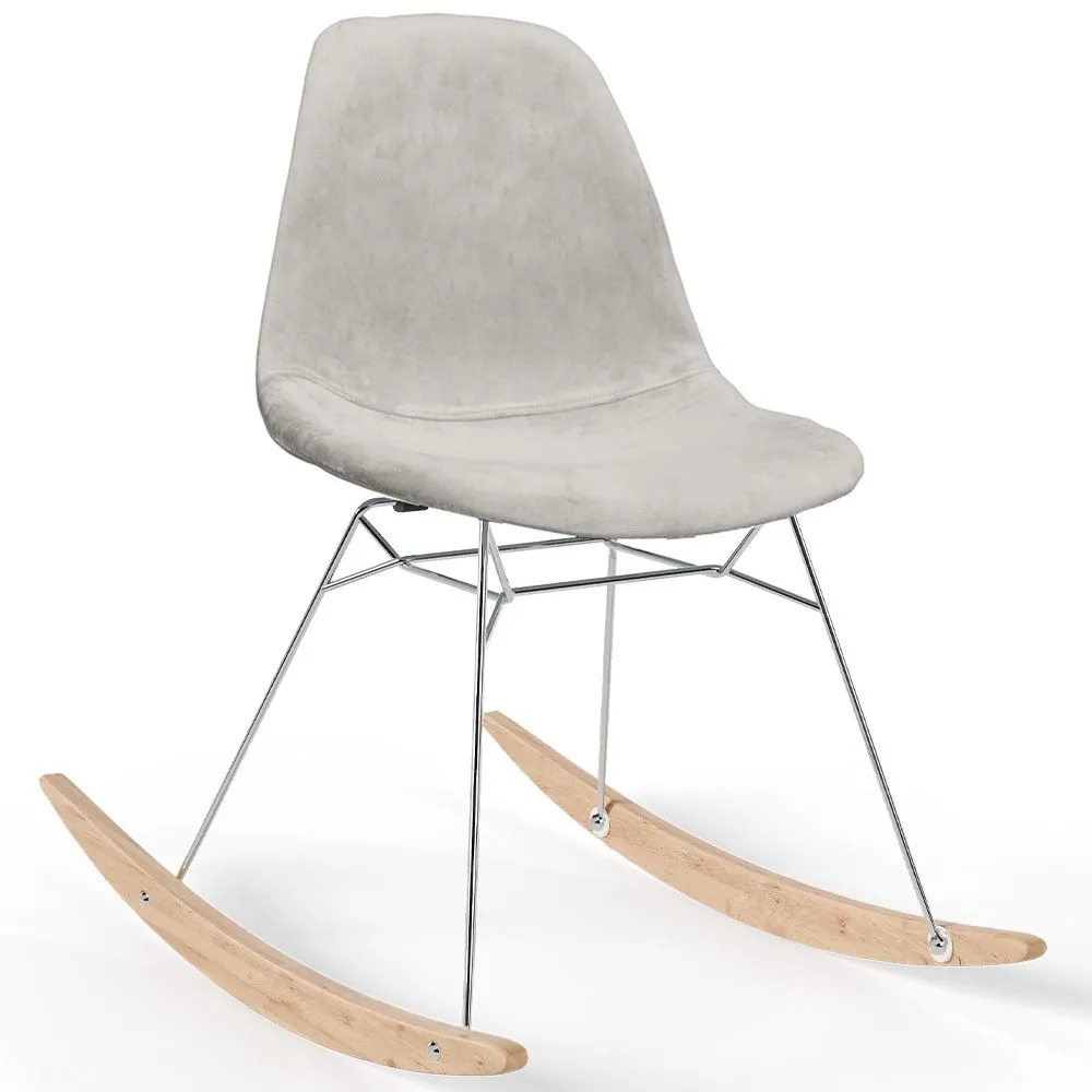 Mecedora Moderna para Adultos Tapizada en Tela – Patas de Acero y Madera - Skögur image 8
