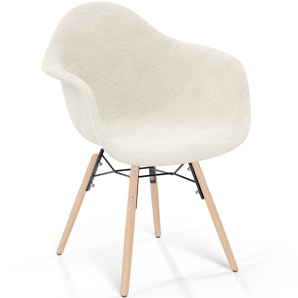 Silla tapizada bouclé con brazos - Escandinava – Comedor, escritorio o sala de espera - Nordika  image 8