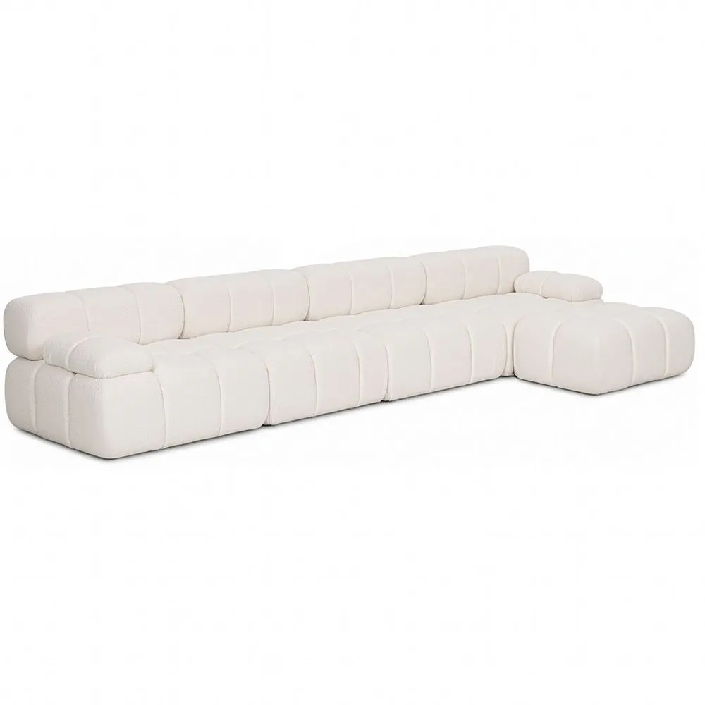 Sofá Modular Chaise Longue Tapizado en Tela Bouclé - 4/5 plazas - Bianca image 8