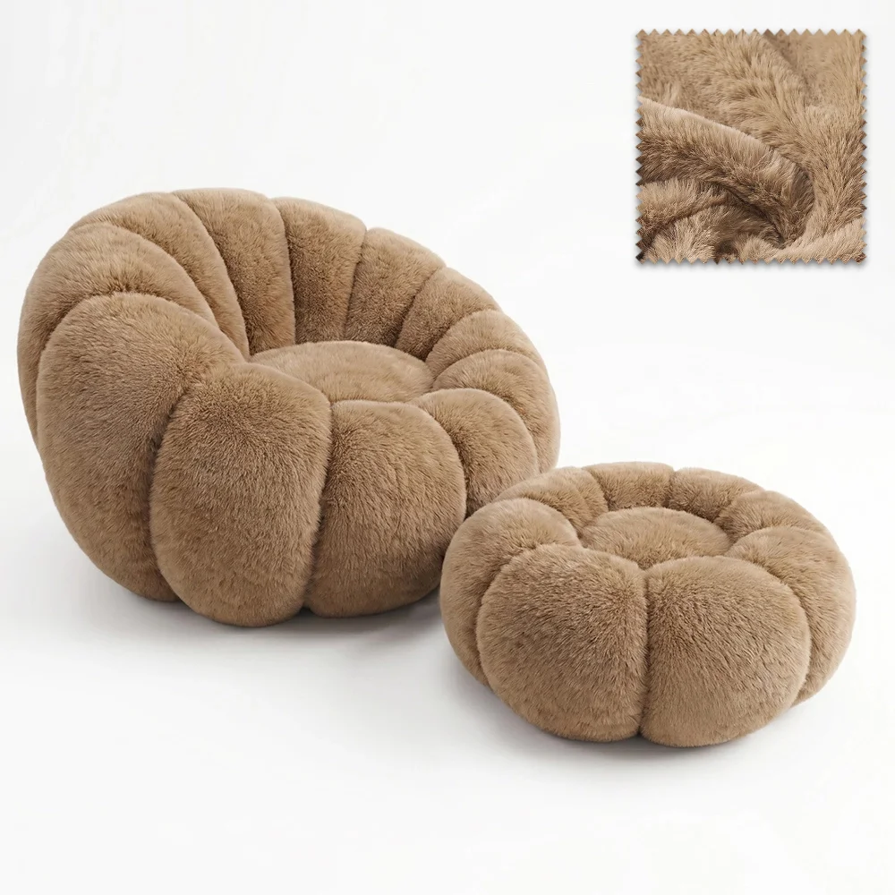 Sillón tapizado con otomano - tela suave - Rubi image 8