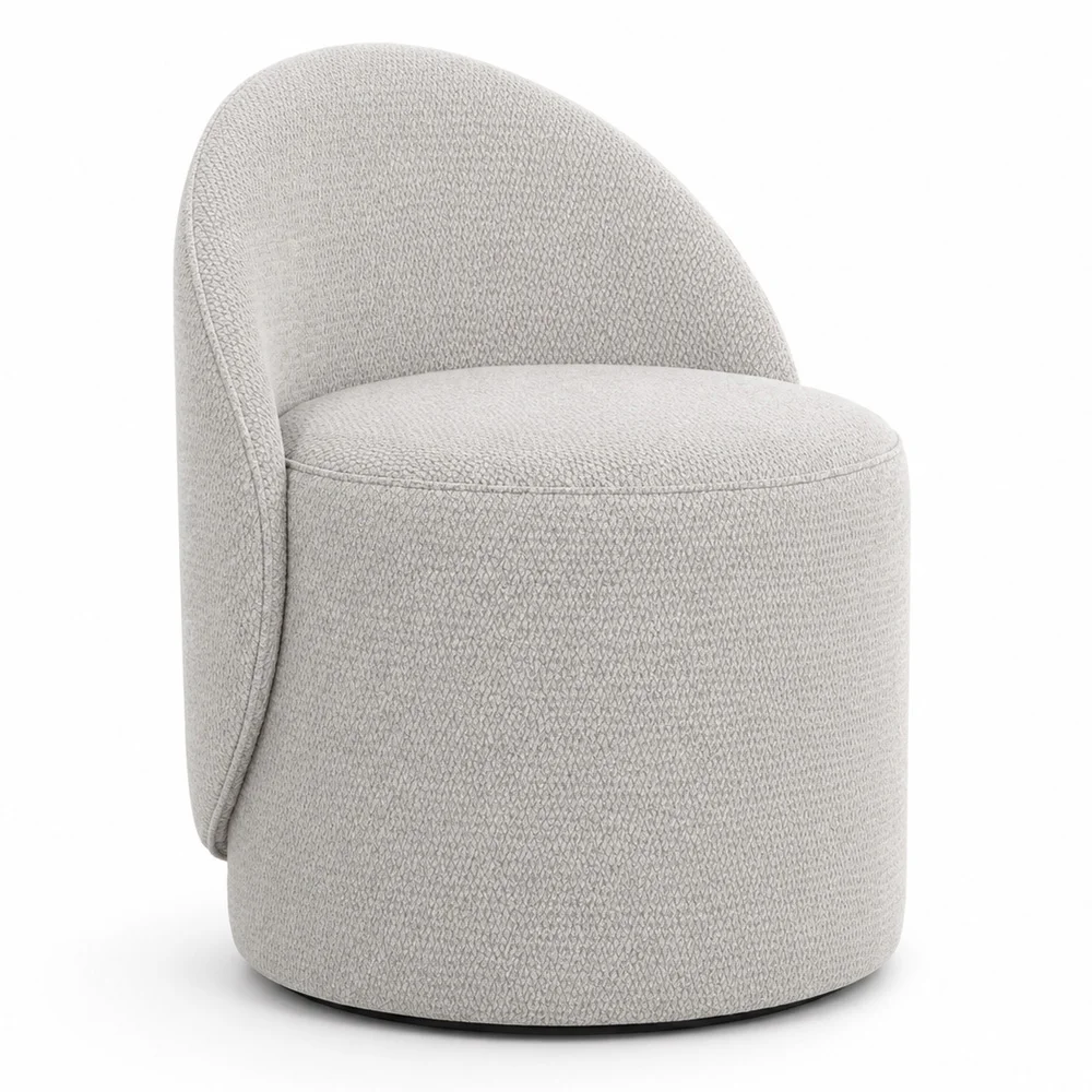 Taburete bajo redondo - asiento tapizado con respaldo - Yaby image 8