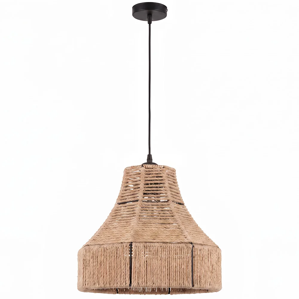 Lámpara Colgante de Cuerda Natural y Metal - Estilo Boho – Diseño Artesanal - Lorena image 8
