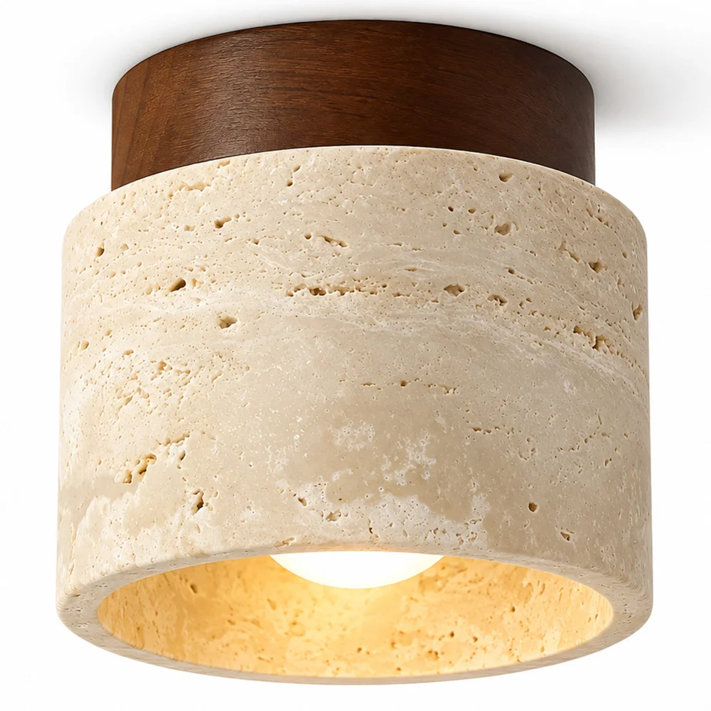 Lámpara de Techo - Plafón - Madera y Traverino - Léonie image 8