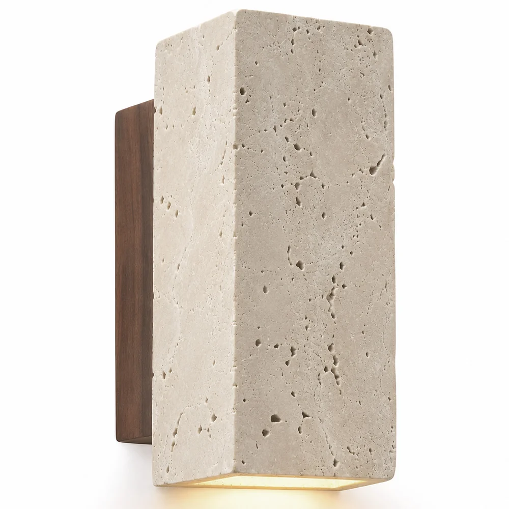Lámpara de Pared – Aplique de Madera y Travertino – Violette image 8