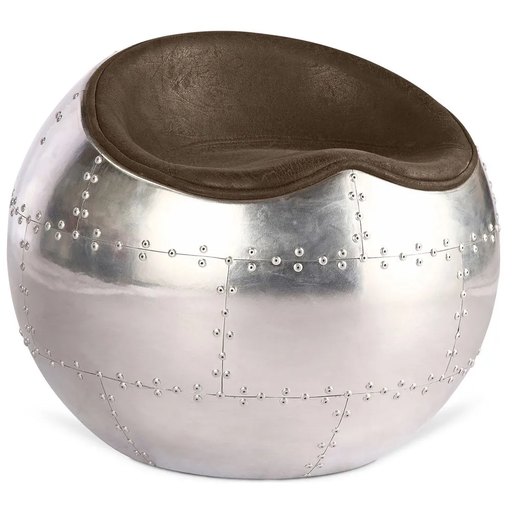 Silla de Salón - Silla de Diseño Bola - Cuero y Metal - Circle image 8