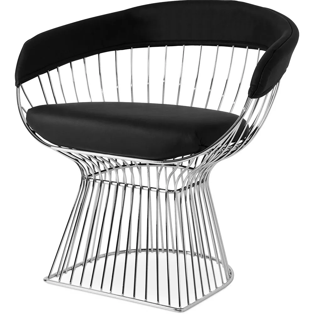 Silla de Comedor con Reposabrazos - Cuero y Metal - Barrel  image 8