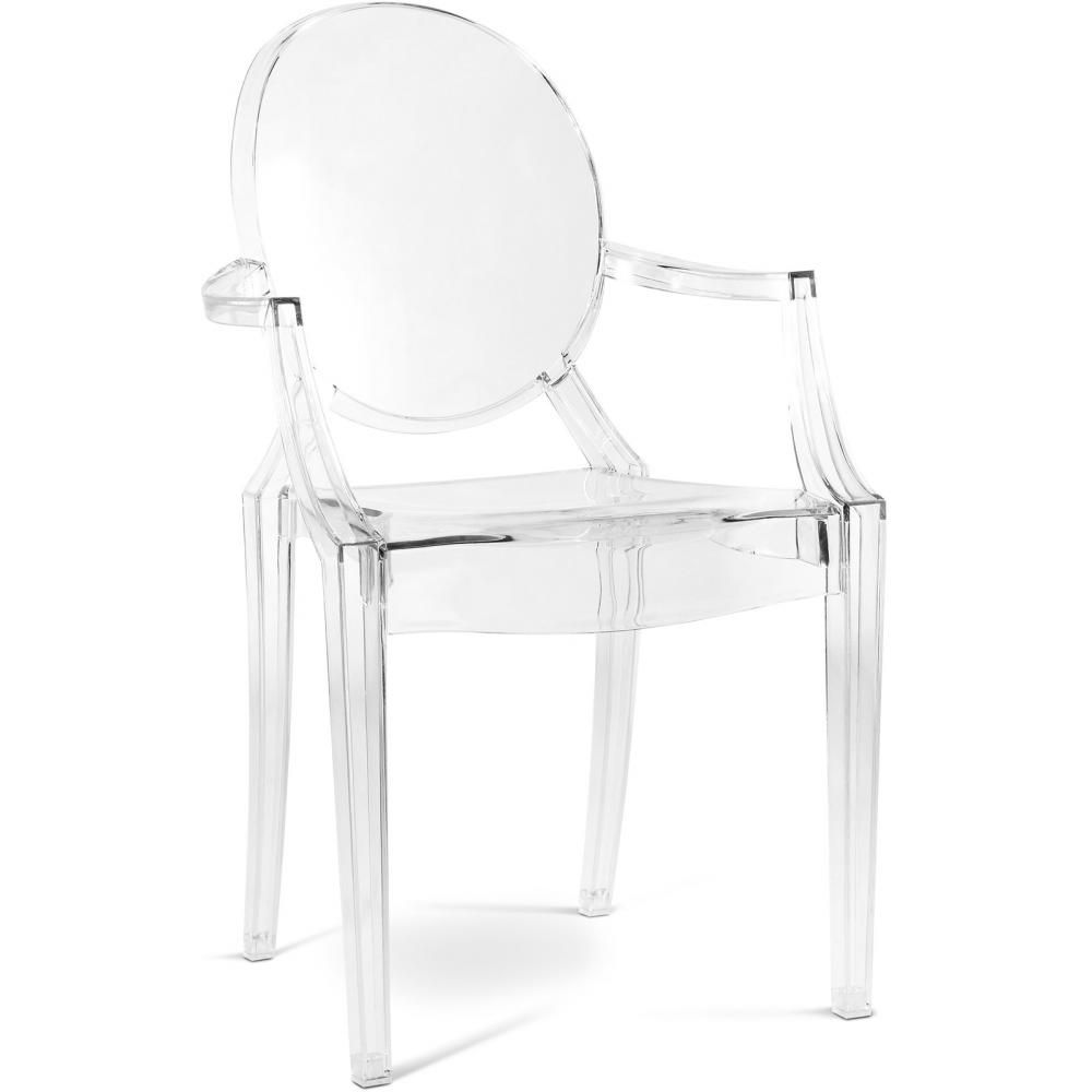 Silla de comedor Transparente - Diseño con Reposabrazos - Louis XIV image 8