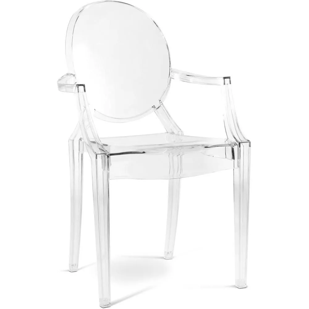 Silla de comedor Transparente - Diseño con Reposabrazos - Louis XIV image 8