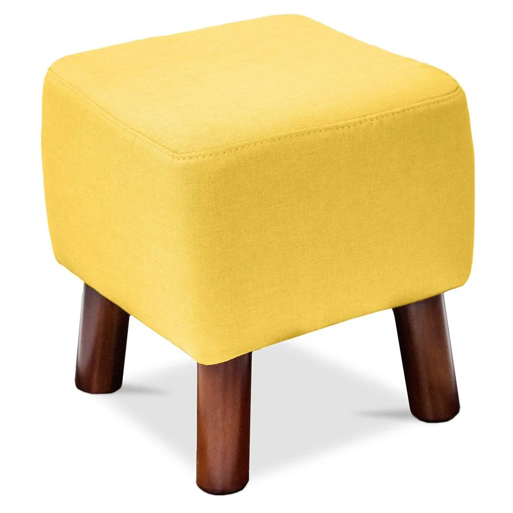 Reposapiés Cuadrado - Tapizado en Lino - Madera - Nor image 8