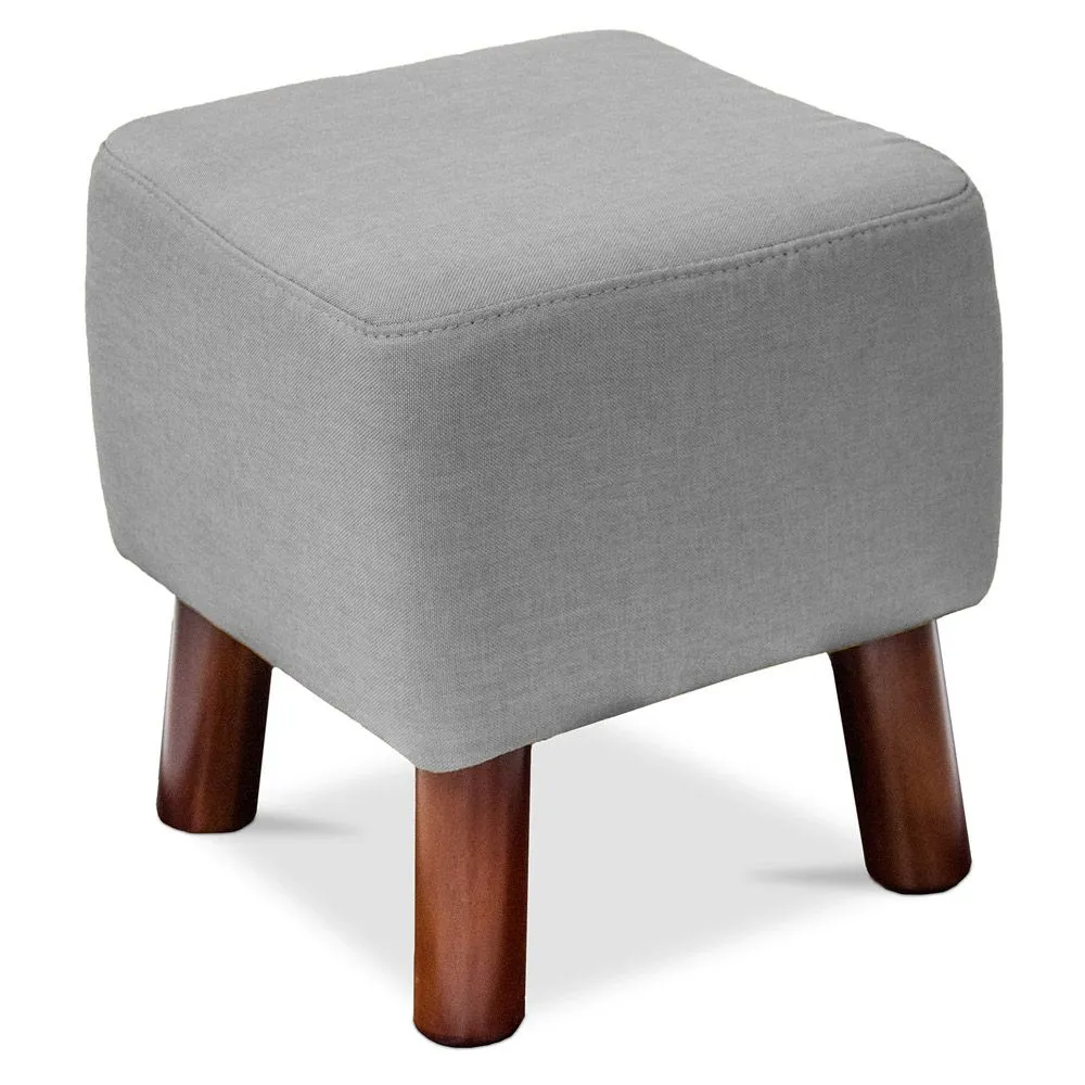 Reposapiés Cuadrado - Tapizado en Lino - Madera - Nor image 8