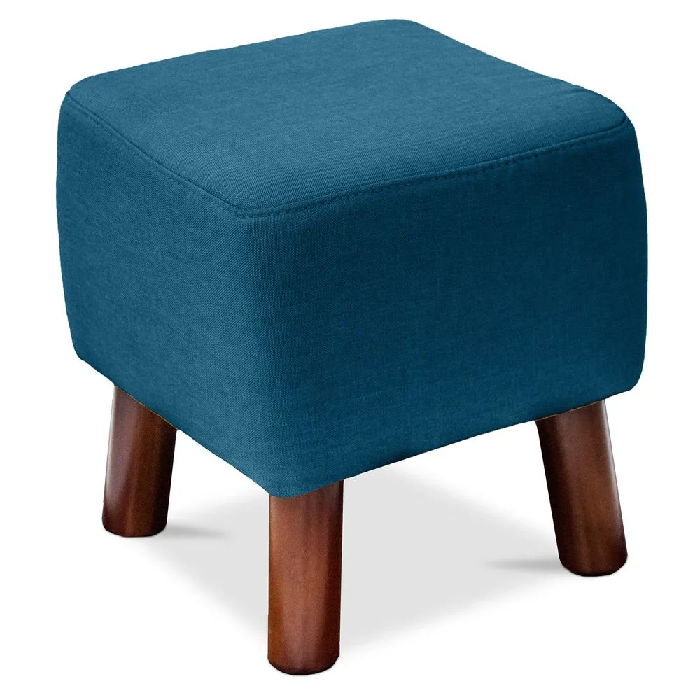 Reposapiés Cuadrado - Tapizado en Lino - Madera - Nor image 8