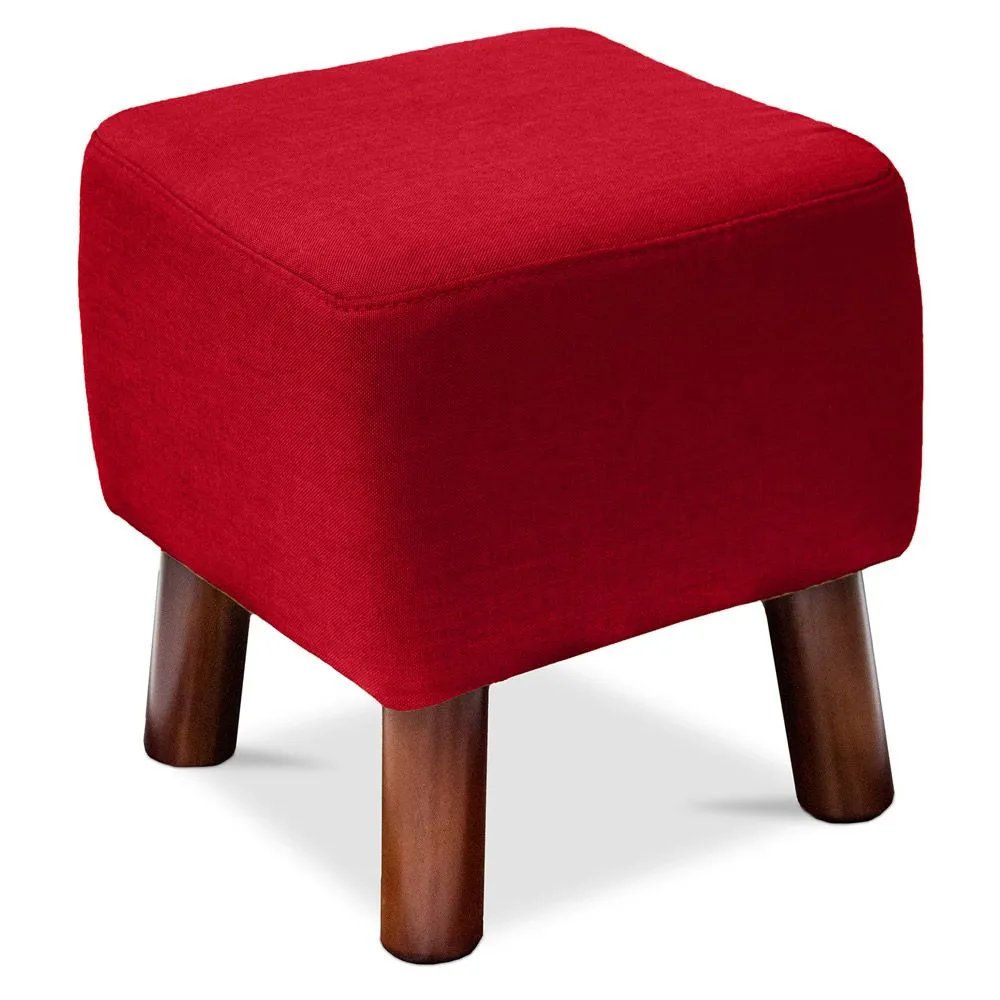 Reposapiés Cuadrado - Tapizado en Lino - Madera - Nor image 8